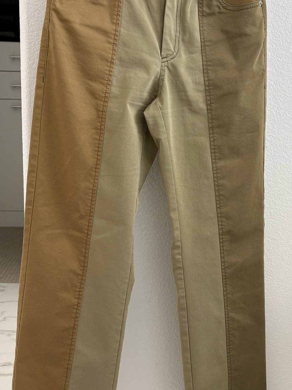 Bershka Two-Tone Brown and Tan Panel Chinos